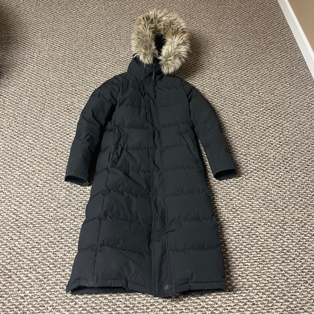 Women’s Aritzia TNA St Anton’s Powder Parka Long Puffer Jacket Black Sz. S